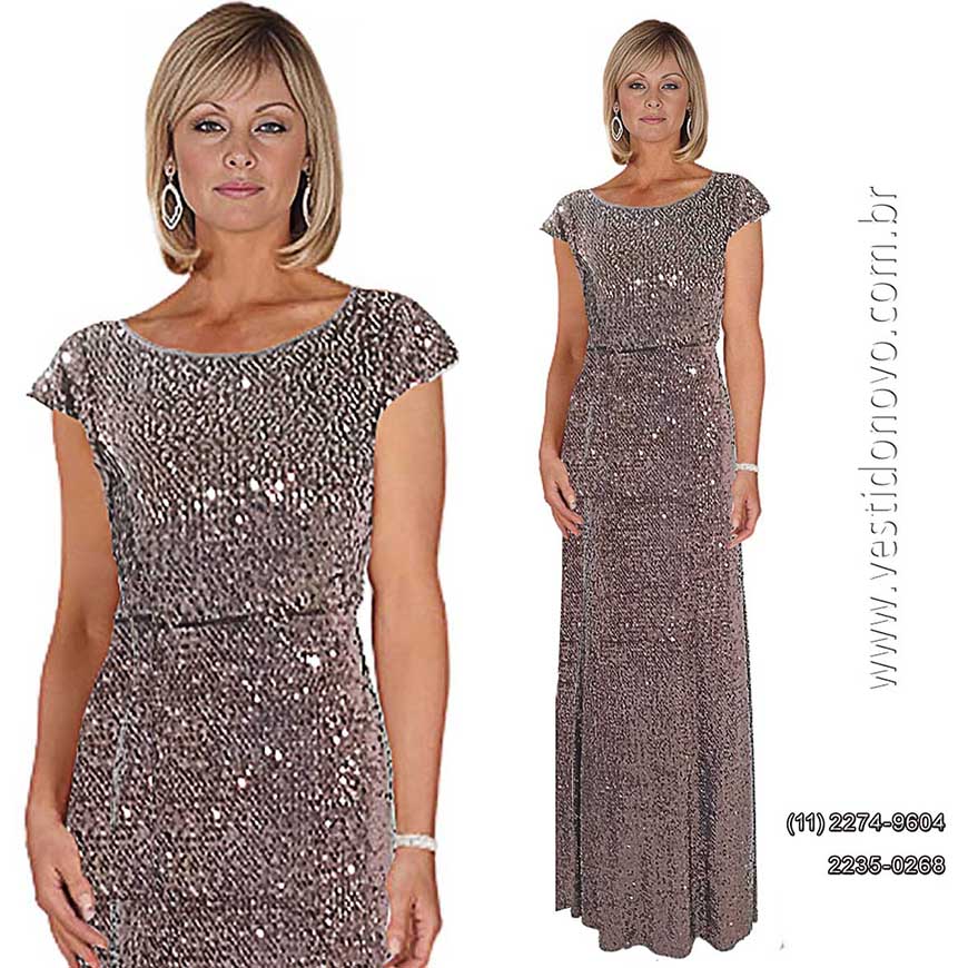 vestido para m�e da noiva, marrom todo em brilho, zona sul de S�o Paulo