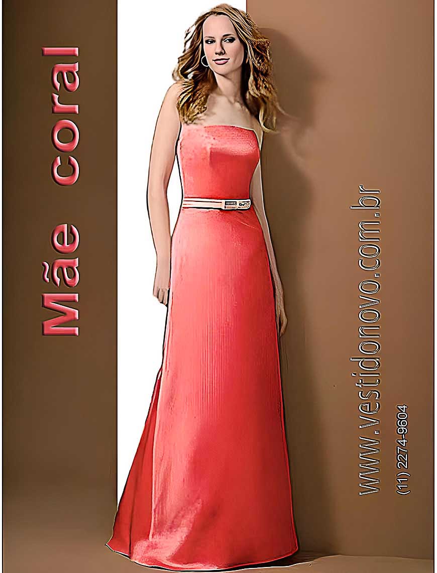 Vestido de festa coral, me de noiva, em So Paulo
