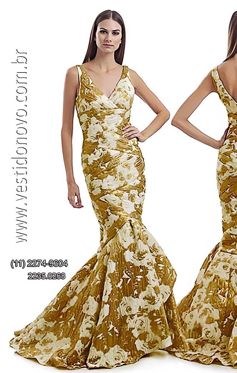 Vestido de gala, sereia, dourado, me da noiva, zona sul de So Paulo