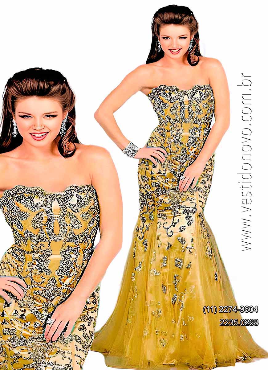 vestido nude com dourado, me do noiva, em So Paulo 