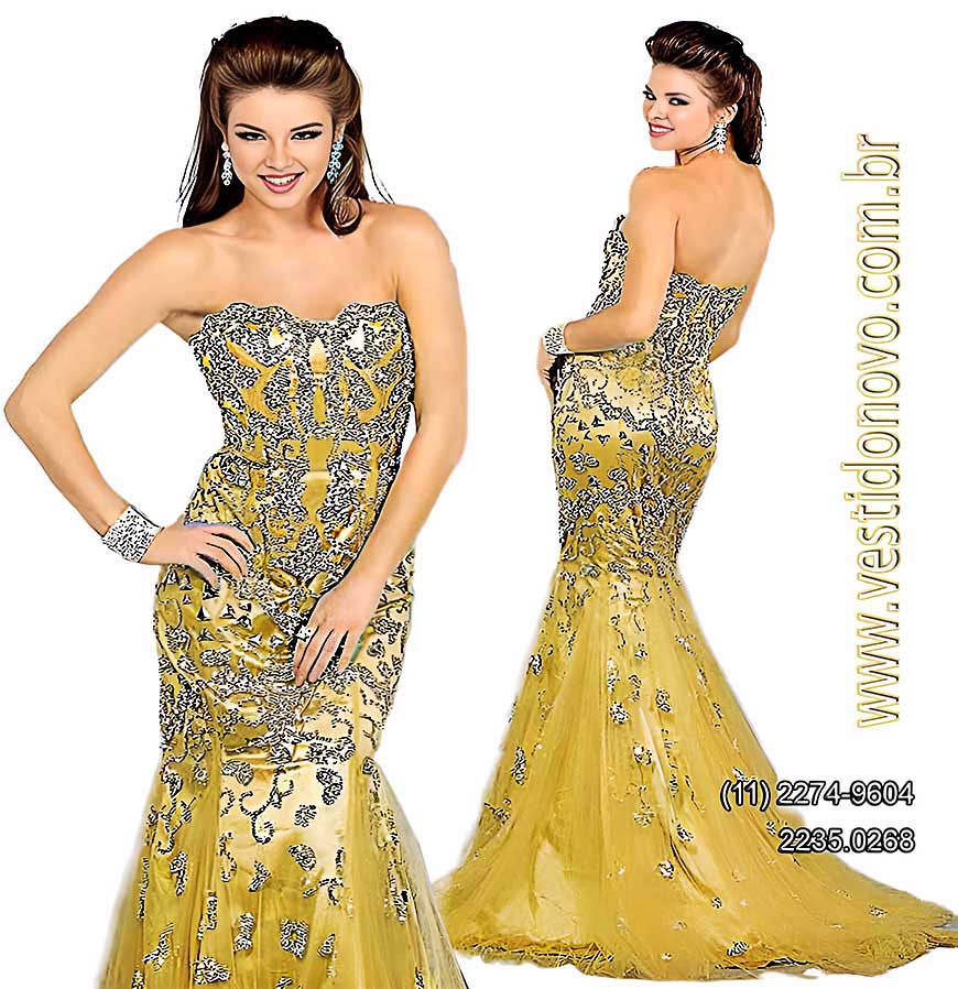 vestido nude com dourado, me do noiva, em So Paulo 