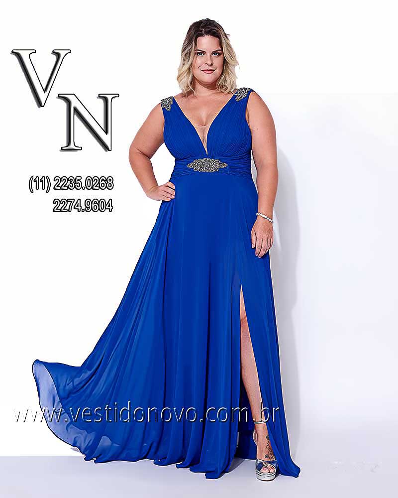 Vestido de festa azul royal, plus size, me da noiva, So Paulo, zona sul